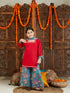 VASTRAMAY Girls Red kurta and Palazzo Pant Dupatta Set